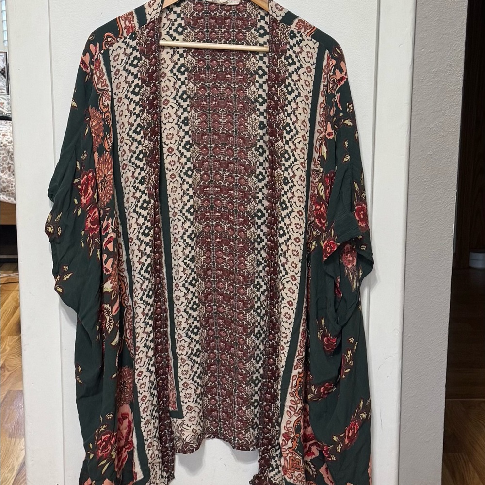 Floral Patterned Women’s Kimono Cardigan Boho Festival Size M